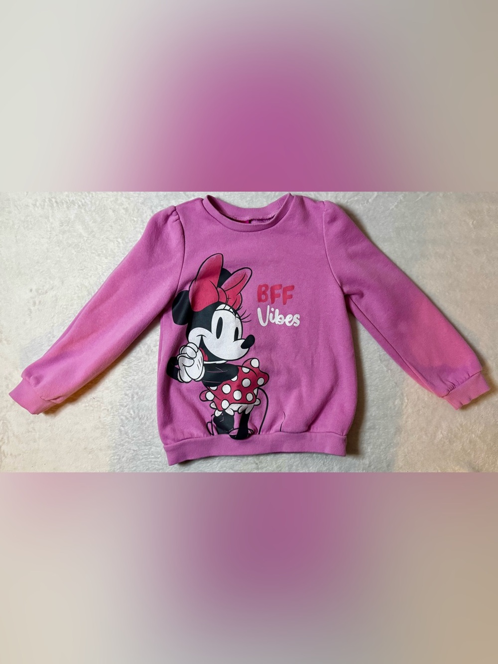 Disney Minnie Mouse 'BFF Vibes' Pink Girls Sweatshirt size 5